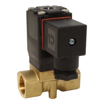 2/2-solenoid valve, G1 / 4 "brass / NBR, 24VAC, 0-10bar, force pilot, Max. 90 º C