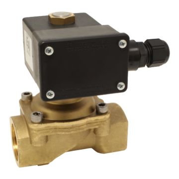 2/2-Solenoid valve, G1", brass/NBR, 24VDC-Ex, 0-16bar, ATEX, combined operated