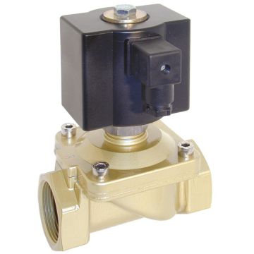 2/2-solenoid valve, G3 / 4 "brass / FKM, 24VDC, 0-16bar, force pilot, Max. 110 º C