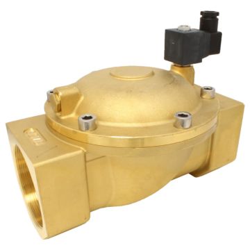 2/2-way solenoid valve, G21 / 2 "Brass / NBR, 24VA, 0.3-10bar, pilot operated