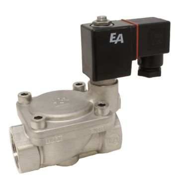 2/2-solenoid valve, G1/4", st. steel/NBR, 24VAC, 0.5-20bar, servo assisted