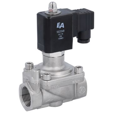 2/2-solenoid valve, G1/2", stain. steel/NBR, 24VAC, 0-10bar, combined operated