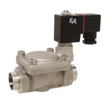 2/2-solenoid valve, DN15, precious / EPDM, 24VDC, 0,5-20bar, pilot operated