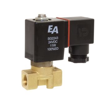 2/2-solenoid valve, G1 / 4 ", DN2, 230VAC, Brass / PTFE (Rulon®), AC = 0-100bar, direct actin