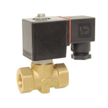 2/2-solenoid valve, G3 / 8 ", DN4, 24VAC, brass / FKM, AC = 0-14bar, direct acting