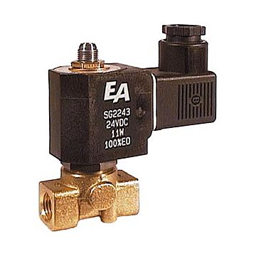 3/2-solenoid valve, G1 / 8 ", DN1.5, 230VAC, NO, brass / FKM, AC = 0-4.5bar, direct acting