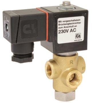 3/2-solenoid valve, G1 / 4 ", DN4, 24VDC, brass / FKM, 0-9bar, direct acting