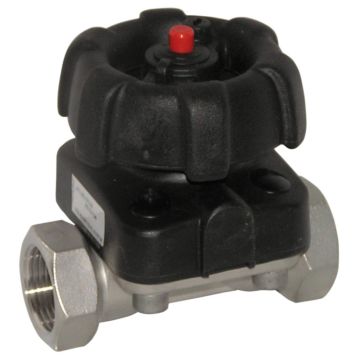 Diaphragm valve manual operated, G1", 0-10bar, Stainless steel 1.4408/EPDM