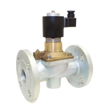 2/2-solenoid valve, DN40, Cast iron-25 / NBR, 24VD, 0-16bar, force pilot