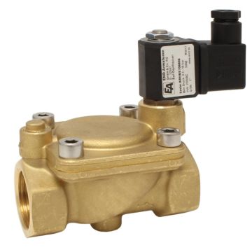 2/2-way solenoid valve, G1 / 2 "brass / NBR, 24VAC, 0,3-12bar, pilot operated