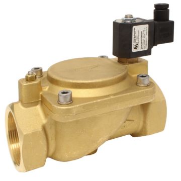 2/2-solenoid valve, G11 / 4 "brass / NBR, 24VAC, 0,5-16bar, pilot operated