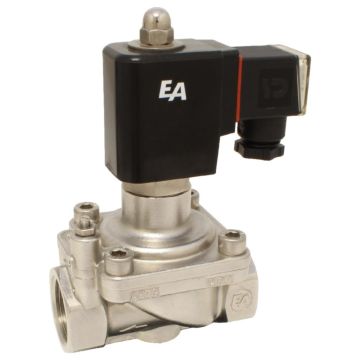 2/2-way solenoid valve, G11 / 2 ", stainless steel, 0-10bar, force pilot