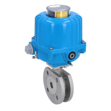 Ball valve MK DN15, with drive-NE03, stainless steel1.4408 / PTFE FKM, 24V DC, running 