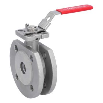 Wafer-type ball valve DN20, PN16/40, Stainless steel 1.4408/PTFE-FKM, ISO5211