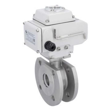 Ball valve MK, DN32, with actuator-LE05, st.steel 1.4408/PTFE-FKM,230VAC, oper.time app.20s