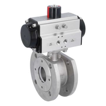 Ball valve MK, DN40, with drive-OD, DW65, Stainless steel 1.4408 / PTFE FKM, double acting