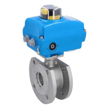 Ball valve MK, DN50, with drive-NE05, stainless steel1.4408 / PTFE FKM, 24V DC, running 