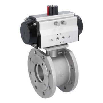 Ball valve MK DN100, with drive-OD, DW110, Stainless steel 1.4408 / PTFE FKM, double acting