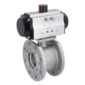 Ball valve MK, DN150, with actuator-OE, SR210, Stainless steel 1.4408/PTFE-FKM, spring return