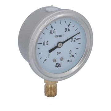 Manometer, d63, -1-0bar, radial mit Glyzerinfüllung