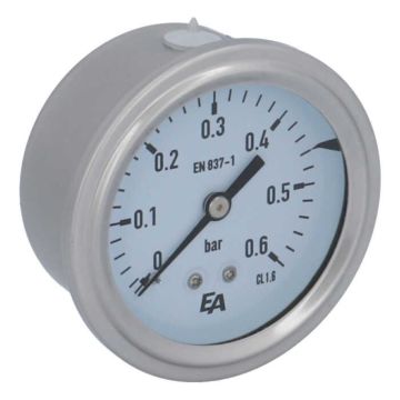 Manometer, d63, 0-0.6bar, axial mit Glyzerinfüllung