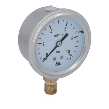 Manometer, d63, 0-10bar, radial mit Glyzerinfüllung