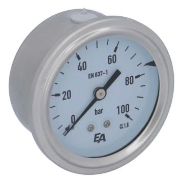 Manometer, d63, 0-100bar, axial mit Glyzerinfüllung