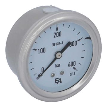 Manometer, d63, 0-400bar, axial mit Glyzerinfüllung