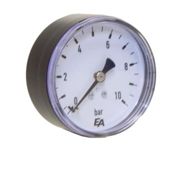 Pressure gauge Ø63mm, 0-10bar, plastic, connection: 1/4" axial