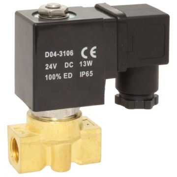 2/2-solenoid valve, G1 / 4 ", DN2, 230VAC, brass / FKM, AC = 0-16bar, direct acting