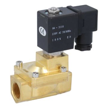 2/2-way solenoid valve, G1 / 2 "brass / NBR, 230VA, 1-10bar servo-controlled,