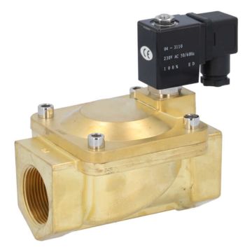 2/2-solenoid valve, G11 / 4 "brass / NBR, 230VAC, 1-10bar servo-controlled,