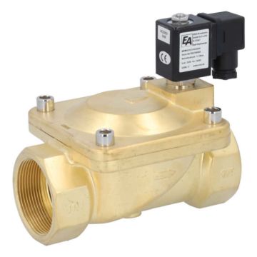 2/2-solenoid valve, G2, "brass / NBR, 230VAC, 1-10bar servo-controlled,