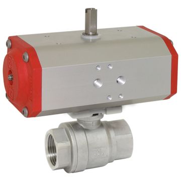 Ball valve MU 1/2 ", with actuator ED, DA43, Stainless steel/PTFE-FKM, double acting