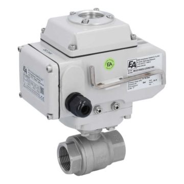 Ball valve MU, 1/2", with actuator-LE05, st. steel/PTFE-FKM, 24VDC, operating time app. 20s