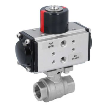 Ball valve MU 1/2", with actuator OD, DA32, Stainless steel/PTFE-FKM, double acting