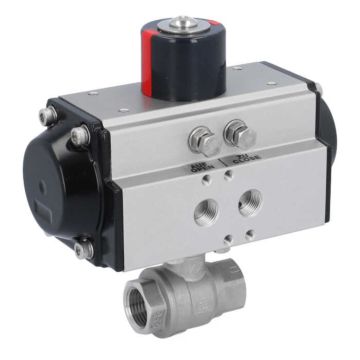 Ball valve MU 1/2", with actuator OD, DA50, Stainless steel/PTFE-FKM, double acting