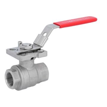 Ball valve 1/2", PN63, st. steel 1.4408/PTFE-FKM, female thread, ISO 5211, full bore