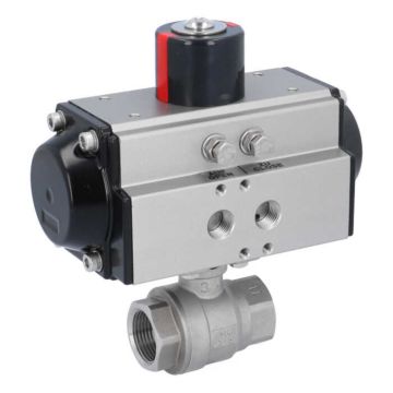 Ball valve MU 3/4", with actuator OD, DA50, Stainless steel/PTFE-FKM, double acting