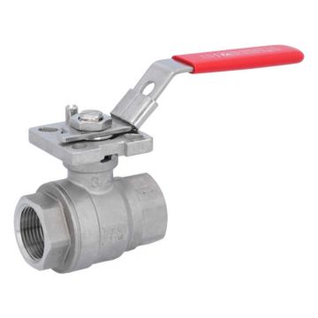 Ball valve 3/4", PN63, st. steel 1.4408/PTFE-FKM, female thread, ISO 5211, full bore