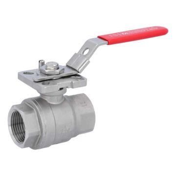 Ball valve 1", PN63, st. steel 1.4408/PTFE-FKM, female thread, ISO 5211, full bore