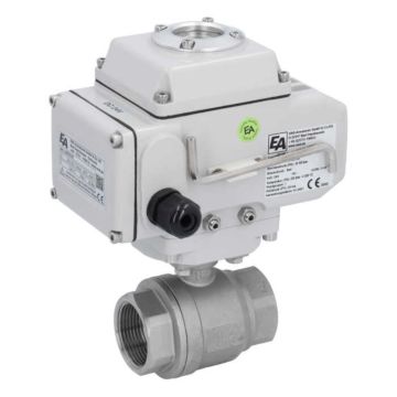 Ball valve MU, 11/4", with actuator-LE05, st. steel/PTFE-FKM, 24VDC, operating time app.20s