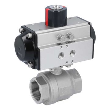 Ball valve MU 11/4", with actuator OD, DA50, Stainless steel/PTFE-FKM, double acting