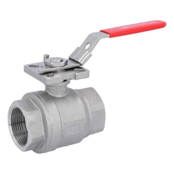 Ball valve 11/4", PN63, st. steel 1.4408/PTFE-FKM, female thread, ISO 5211, full bore