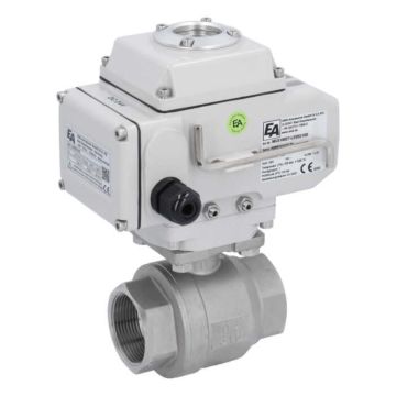 Ball valve MU, 11/2", with actuator-LE05, st. steel/PTFE-FKM, 24VDC, operating time app. 20s