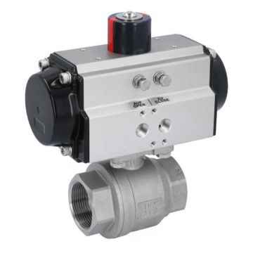 Ball valve MU 11/2", with actuator OD, DA65, Stainless steel/PTFE-FKM, double acting