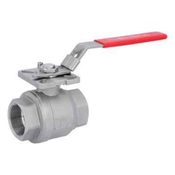 Ball valve 11/2", PN63, st. steel 1.4408/PTFE-FKM, female thread, ISO 5211, full bore