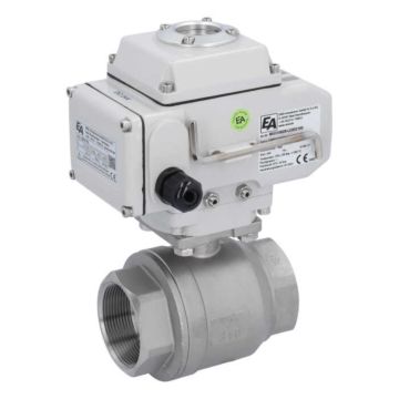 Ball valve MU, 2", with actuator-LE05, st. steel/PTFE-FKM, 24VDC, operating time app. 20s