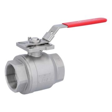 Ball valve 2", PN63, st. steel 1.4408/PTFE-FKM, female thread, ISO 5211, full bore