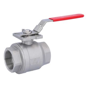 Ball valve 4", PN63, st. steel 1.4408/PTFE-FKM, female thread, ISO 5211, full bore